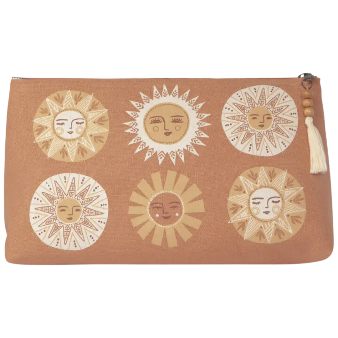 Soleil Large Linen Cosmetic Bag