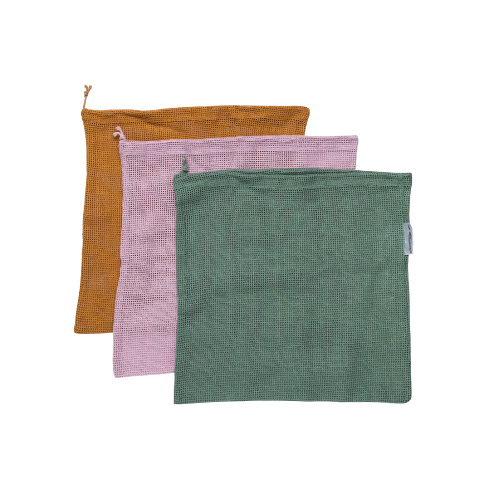 Reusable Produce Bags - Rust, Lilac, Hunter