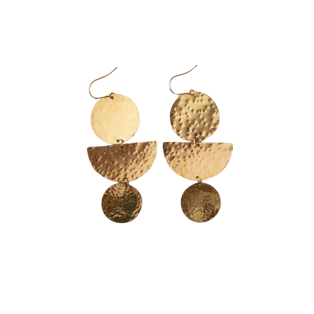 Hammered Brass Earring, No. 42