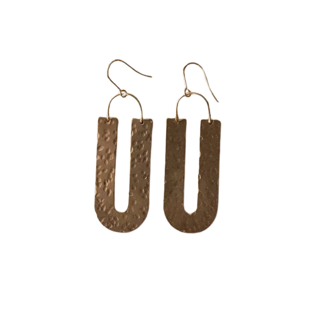 Hammered Brass Petra Earring