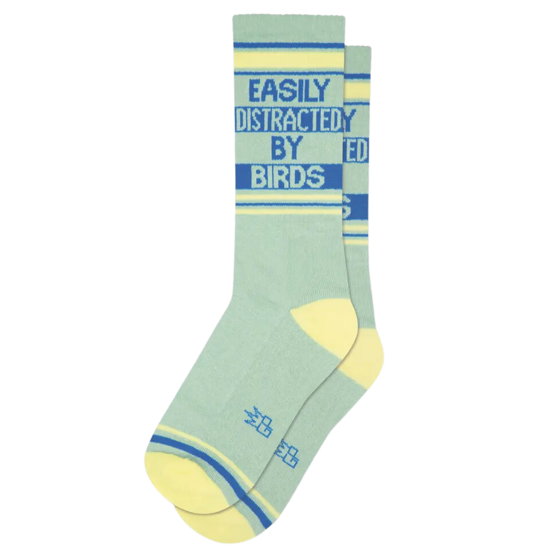 Easily Distracted By Birds Gym Crew Socks