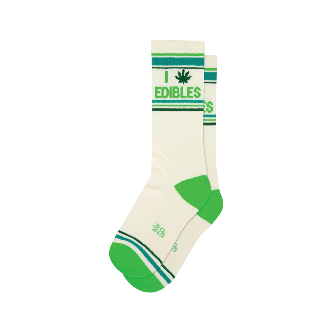 I (Pot Leaf) Edibles Gym Crew Socks