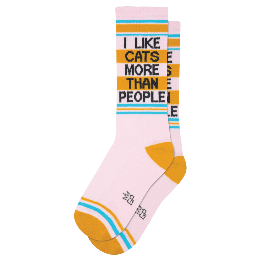 I Like Cats More Than People Gym Crew Socks