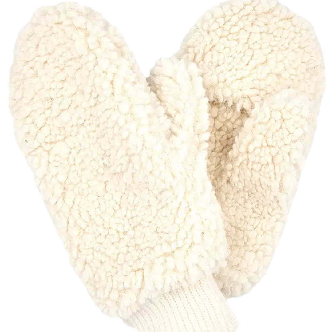 C.C Sherpa Mitten Gloves- Ivory