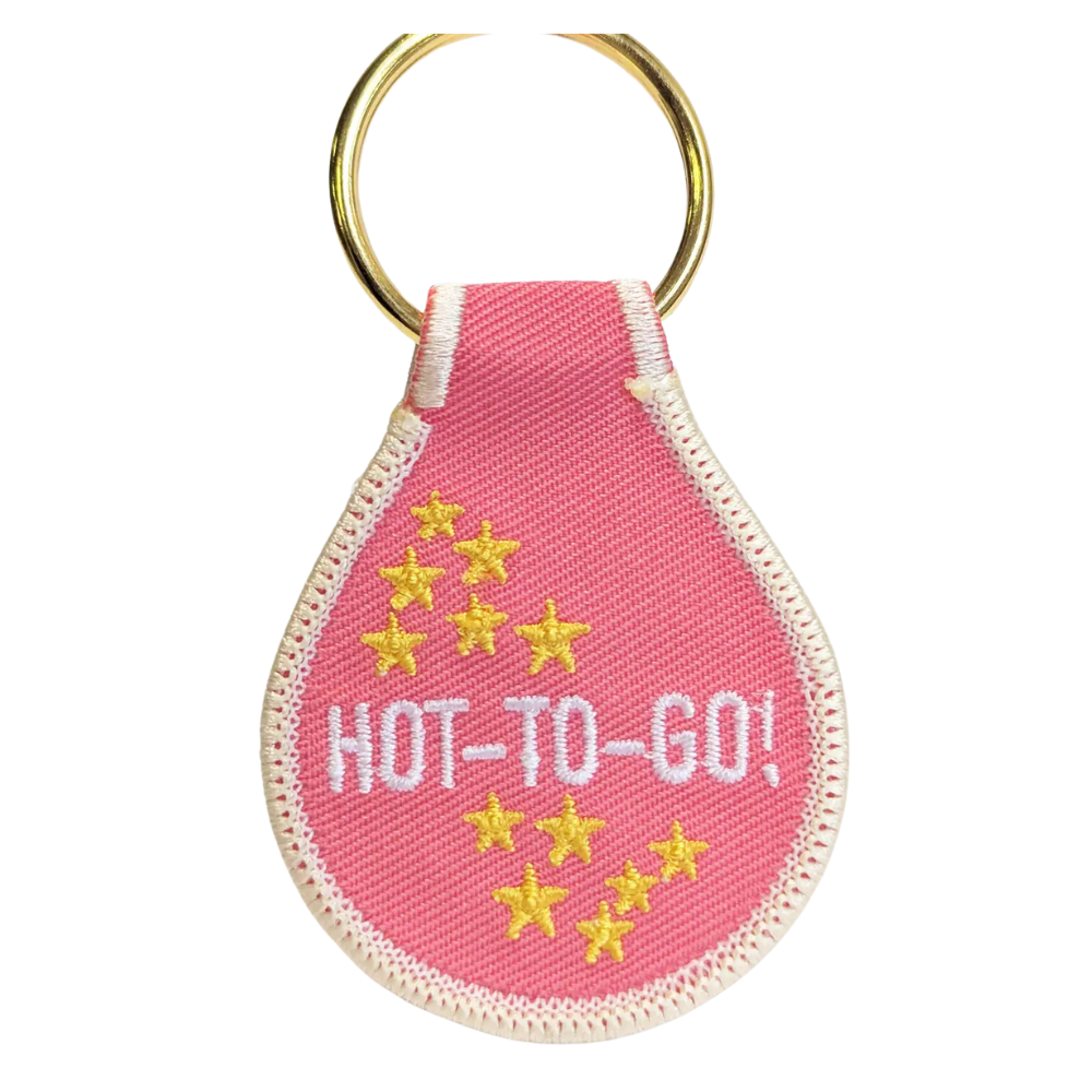 Hot To Go Embroidered Key Tag