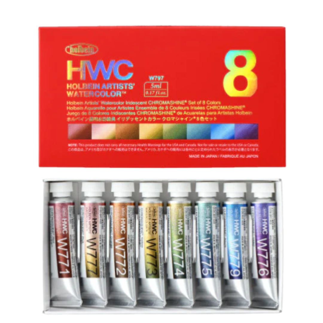 Holbein Artists' Watercolor Chromashine Set of 8 - 5ml