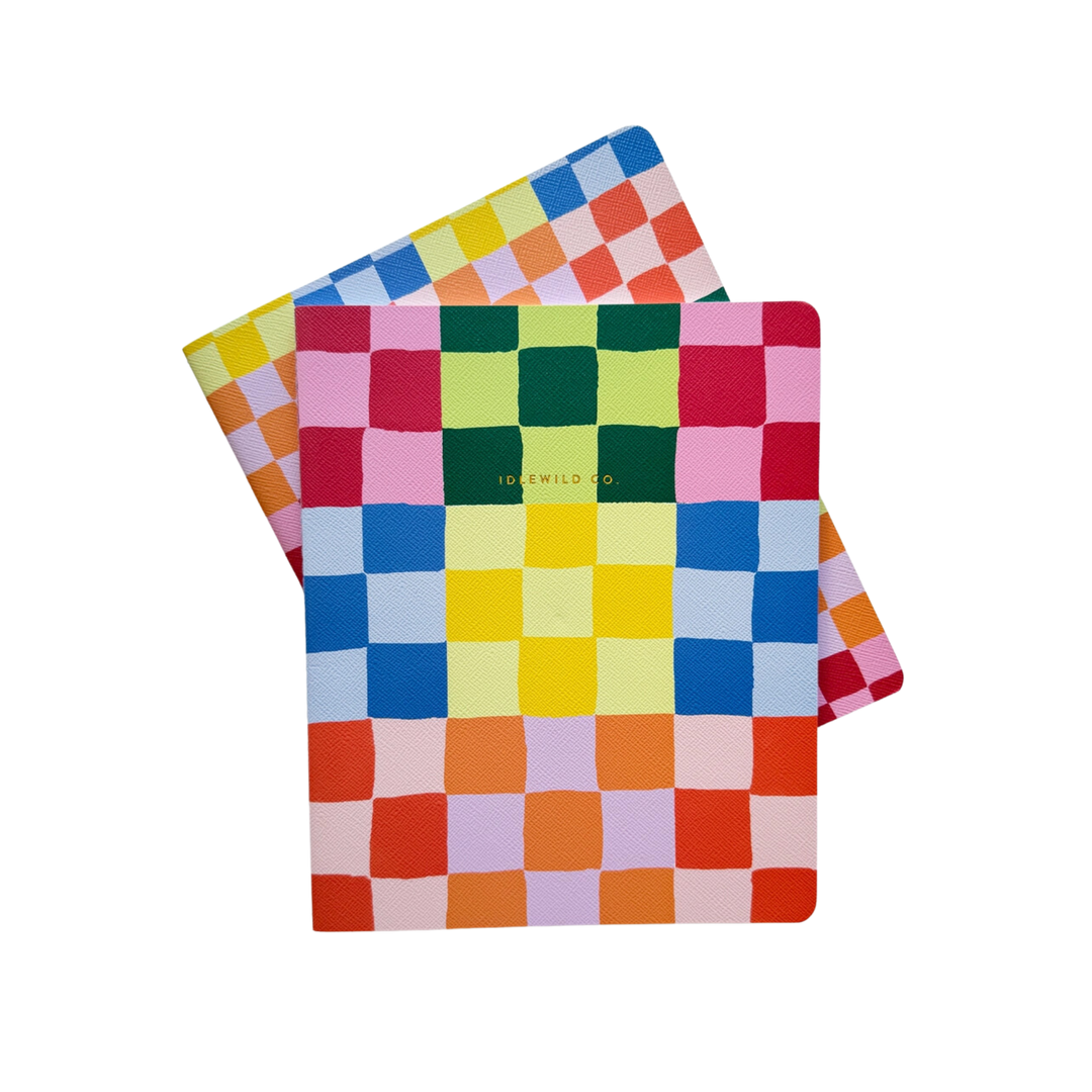 Rainbow Check Notebook Duo
