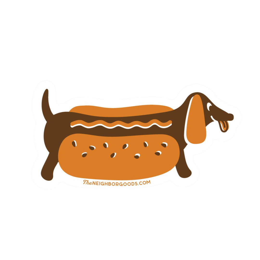 Hot Dog Doxie Sticker