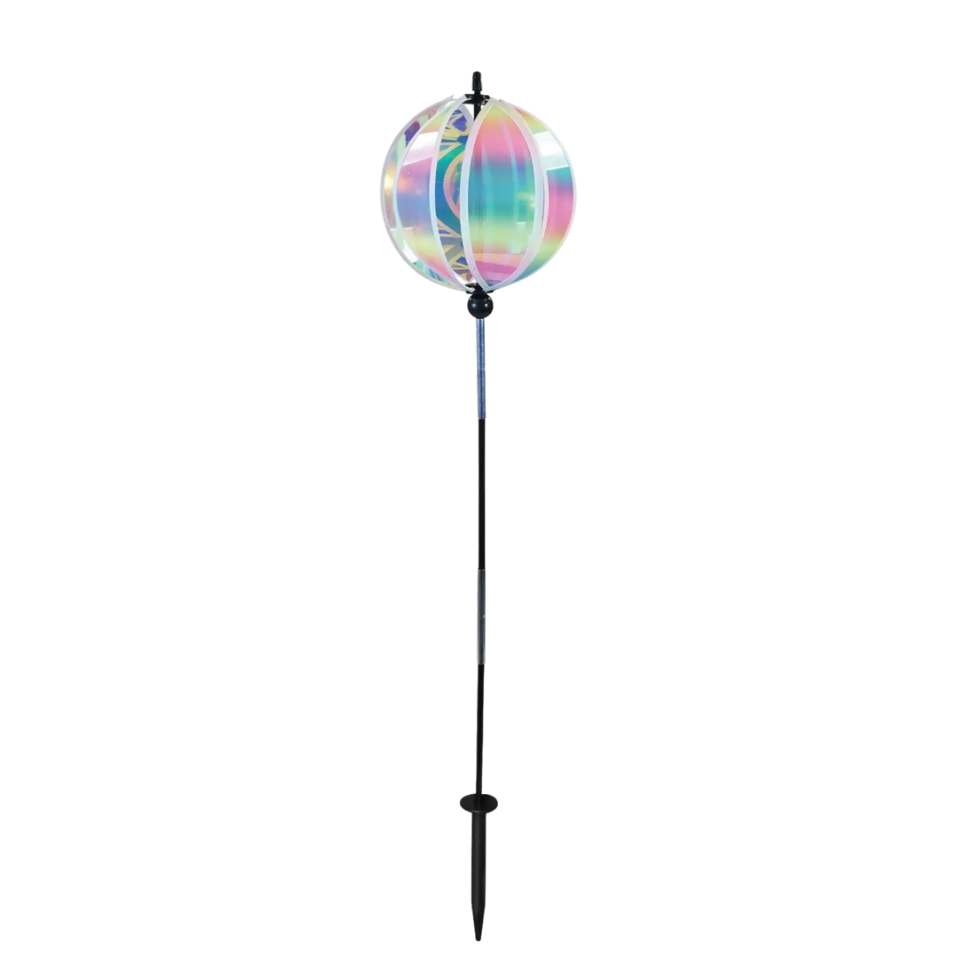 8.5" Striped Iridescent Gazing Ball Spinner