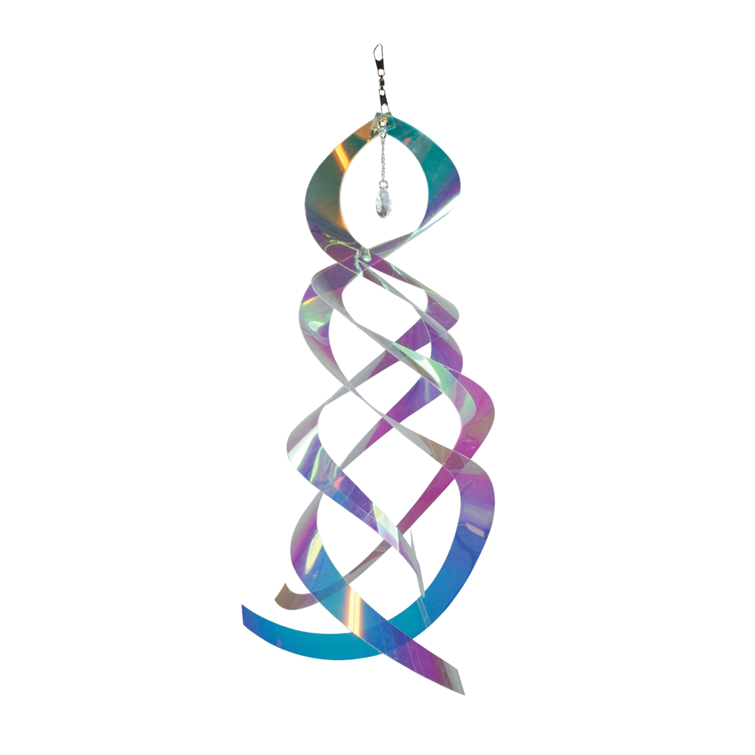 Iridescent Mylar Spin Quartet with Crystal