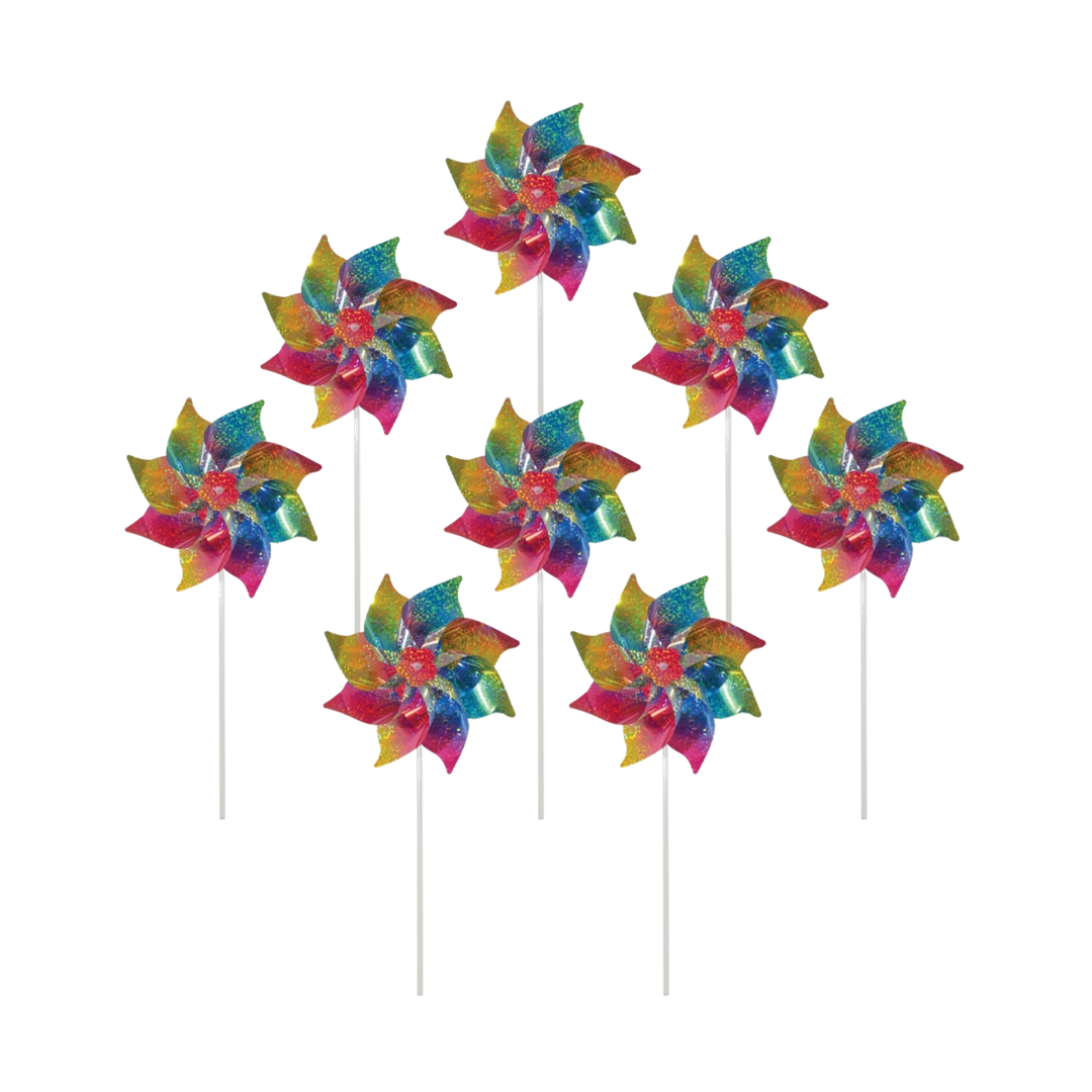 Rainbow Whirl Mylar Pinwheels