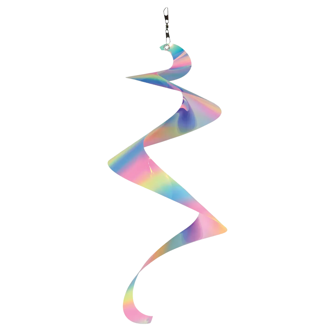 30" Striped Iridescent Twister Tail