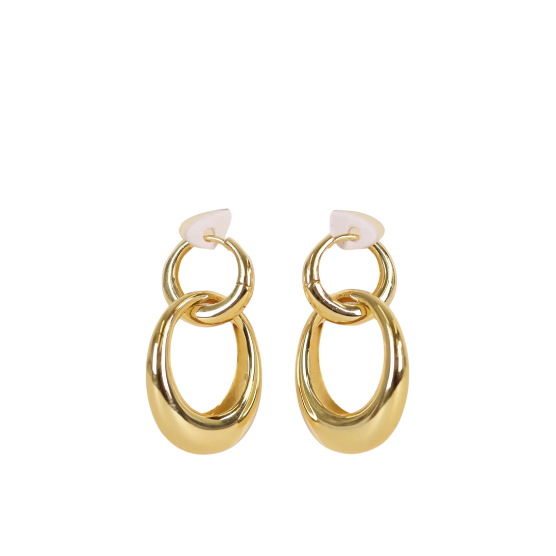 Coupled Hoop Earrings - Gold