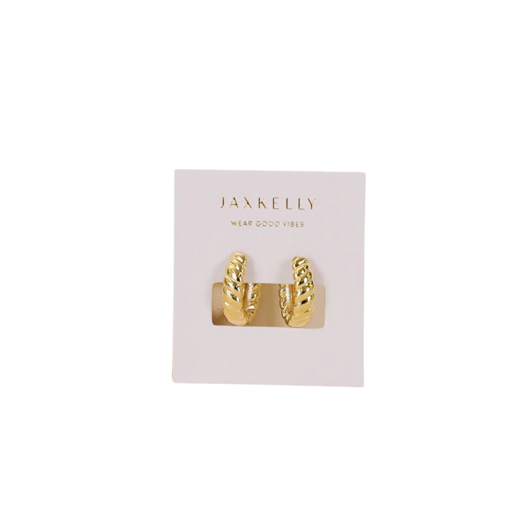 Small Channel Gold Hoop
