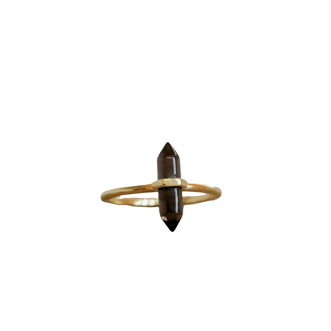 Smoky Quartz Point Ring