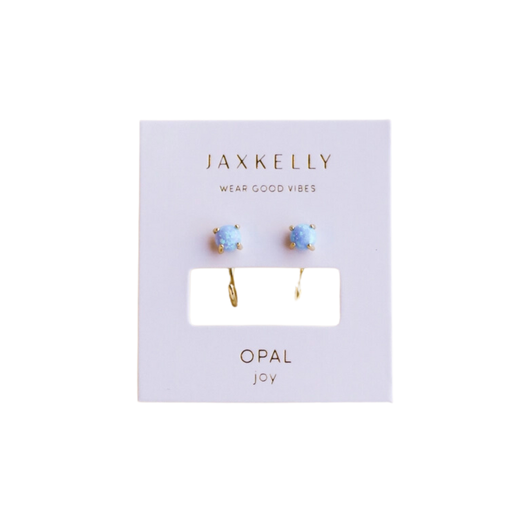 Fire Opal Huggies
