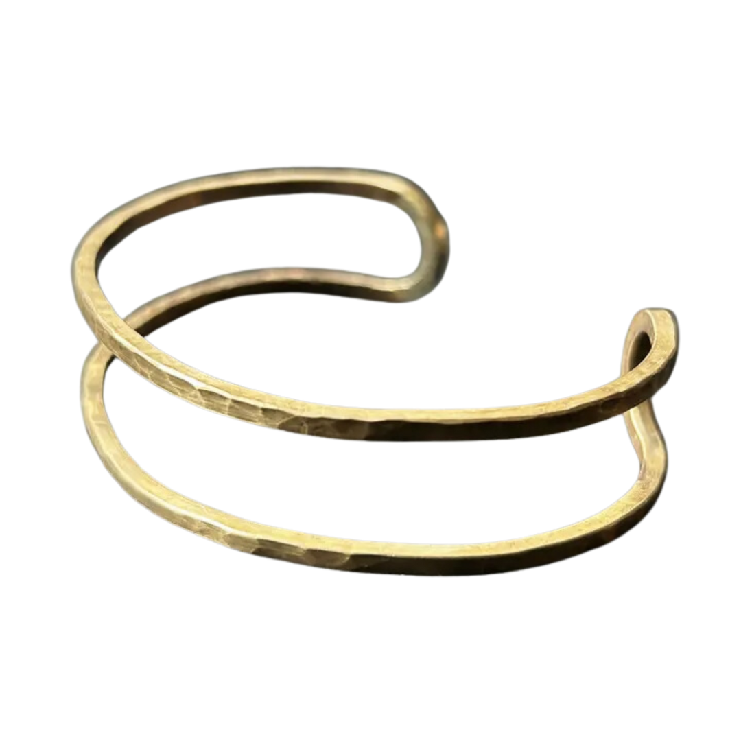 Hammered Brass "Open" Cuff Bracelet
