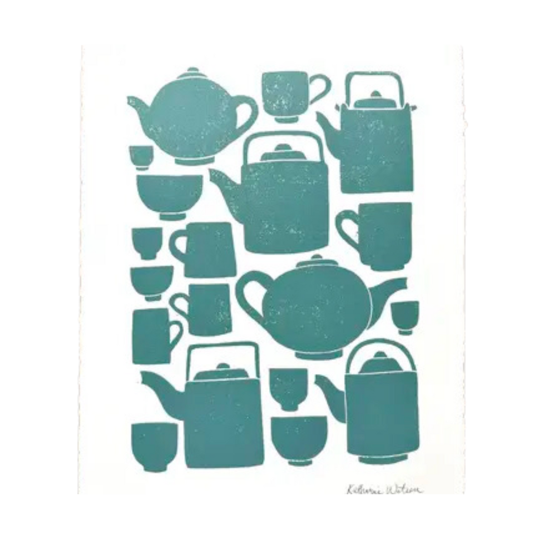 Hand Block Printed Tea Set Art Print No. 2780