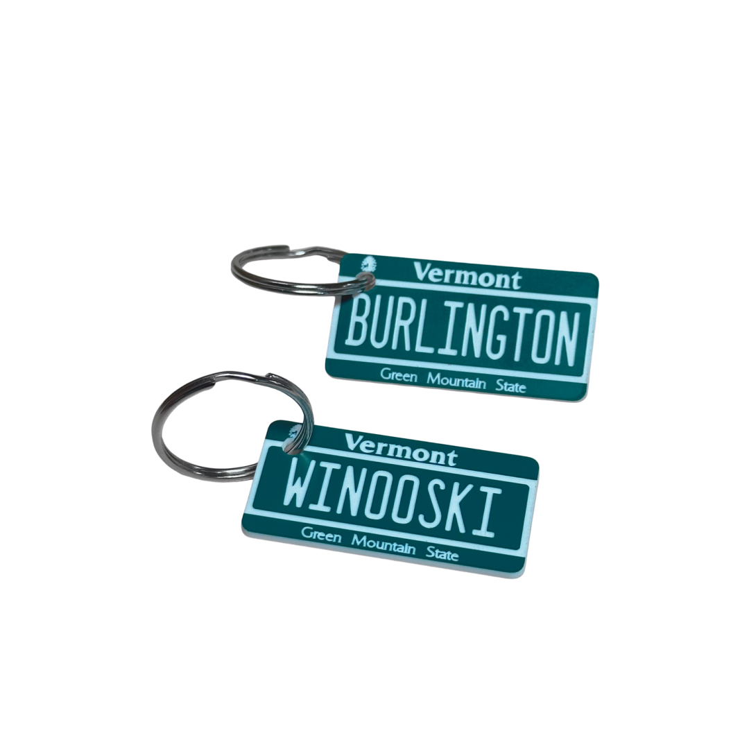Vermont License Plate Keychain