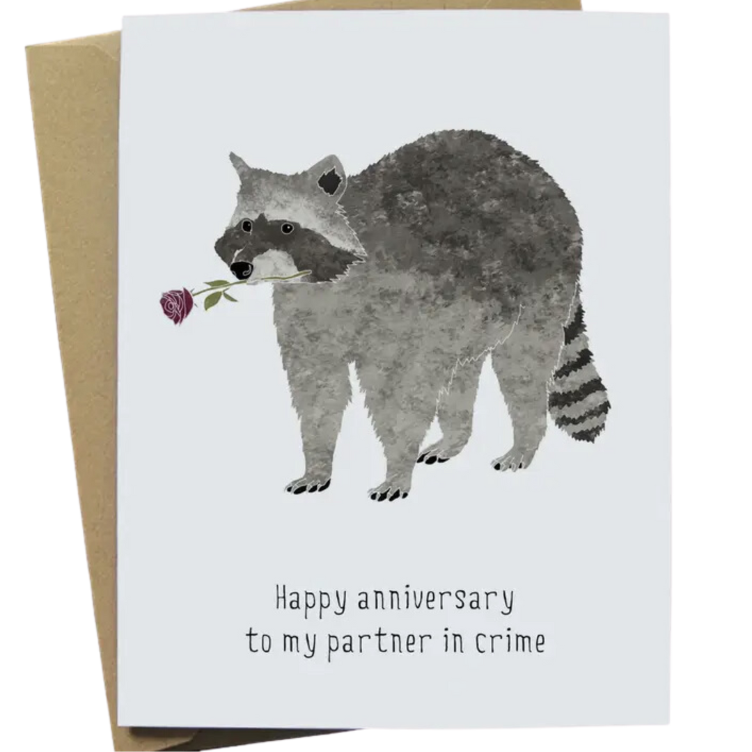 Raccoon Anniversary Card