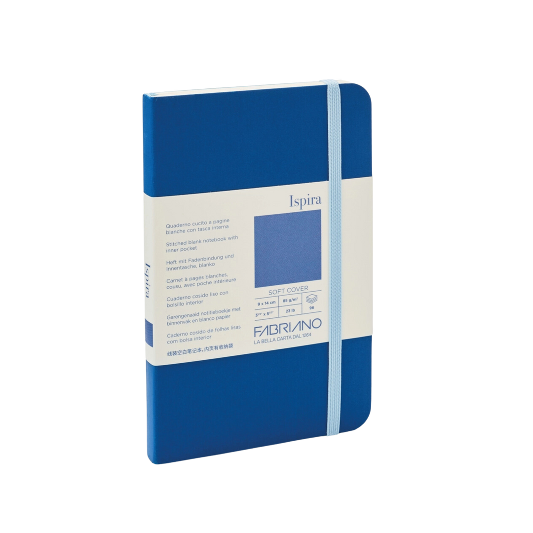 Fabriano Ispira Soft-Cover Notebook, Pocket, Blank, Blue
