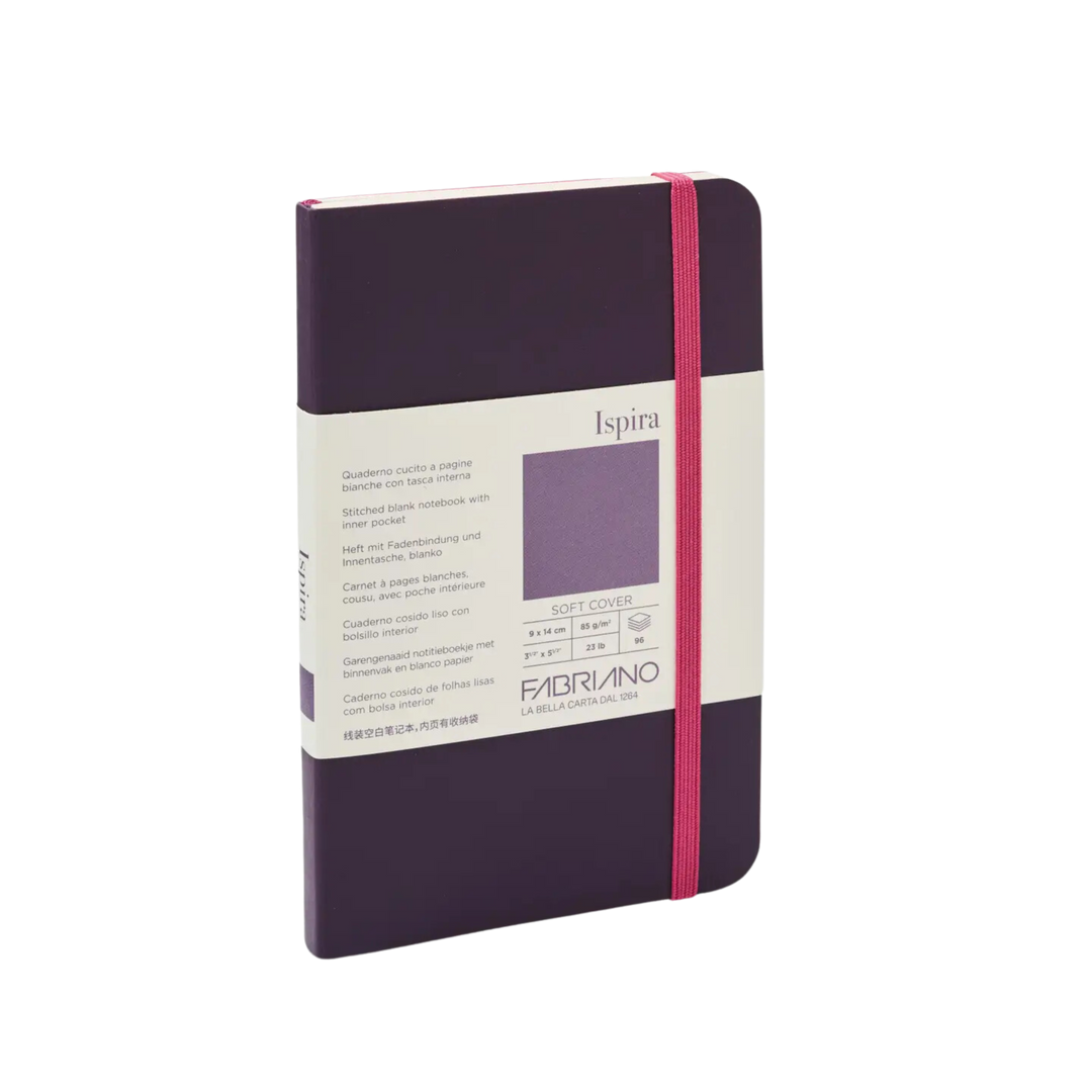 Fabriano Ispira Soft-Cover Notebook, Pocket, Blank, Purple