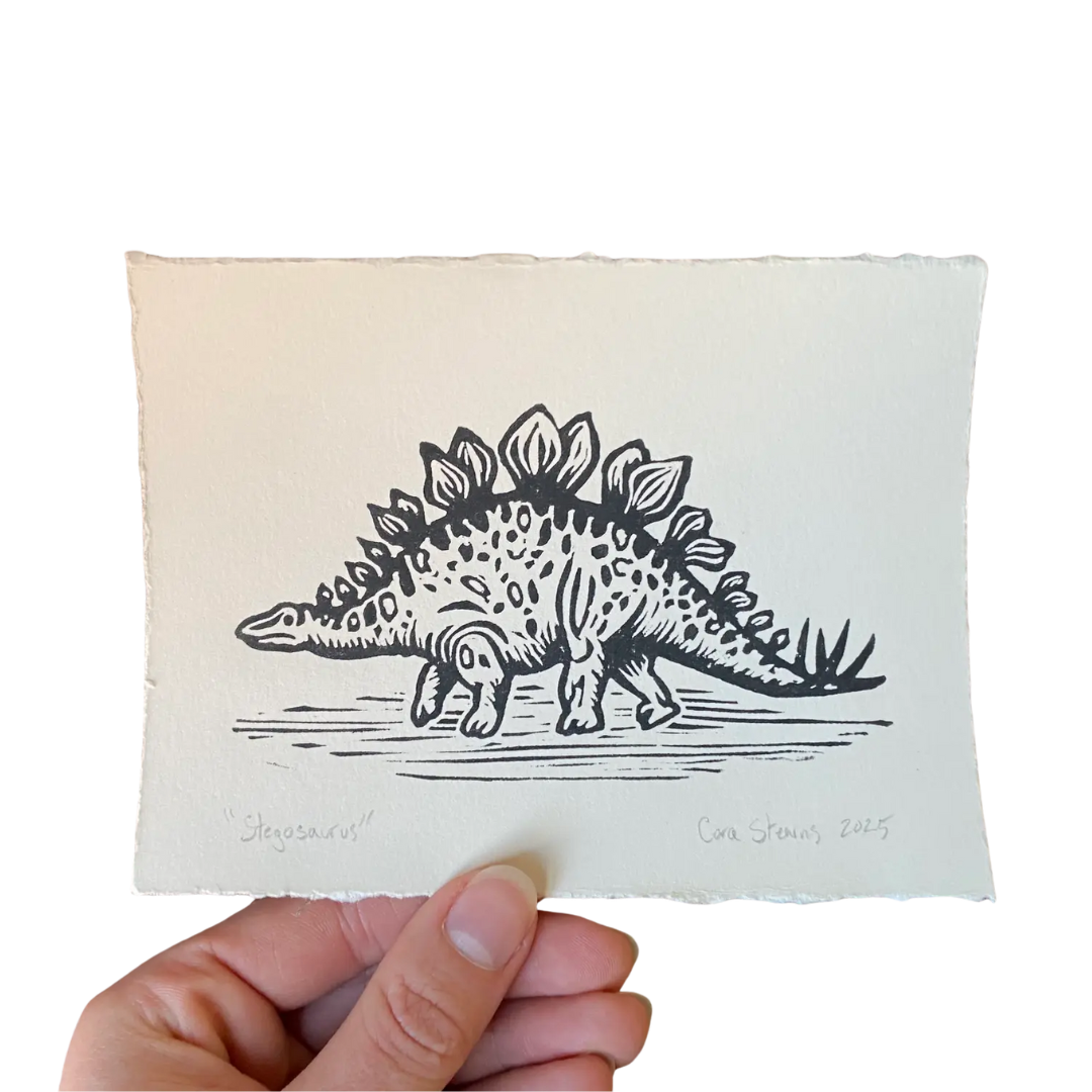 Stegosaurus - Original Linocut Print