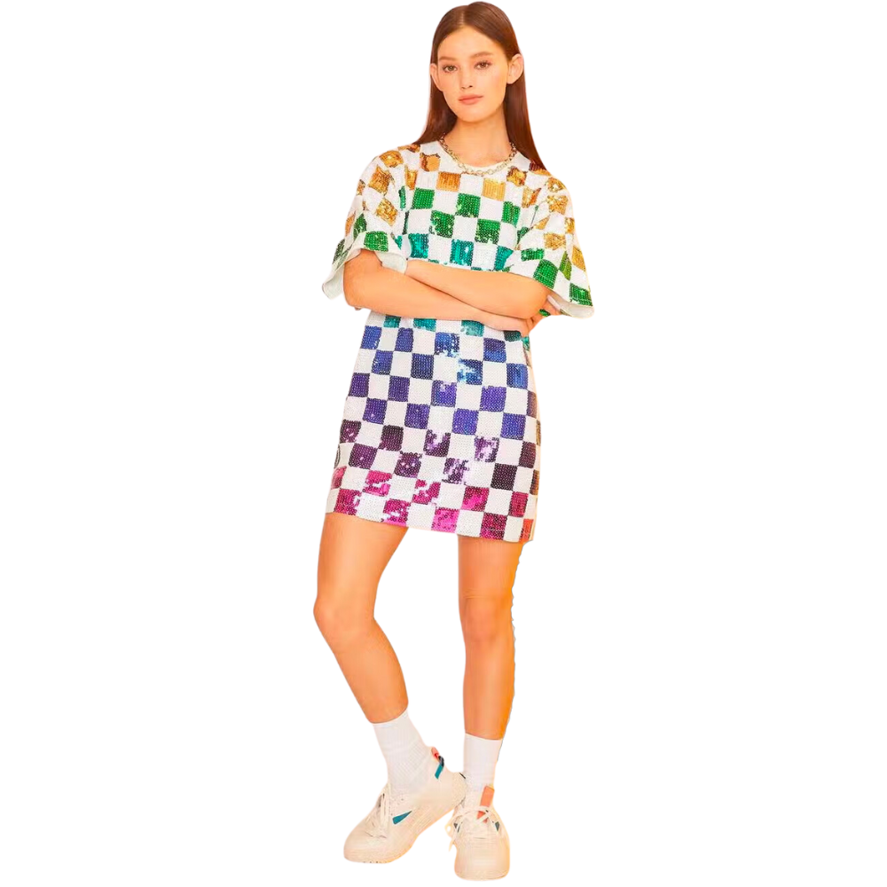Checker Sequin Tunic