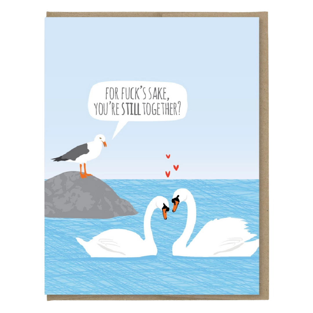 Anniversary Swans Seagull Card
