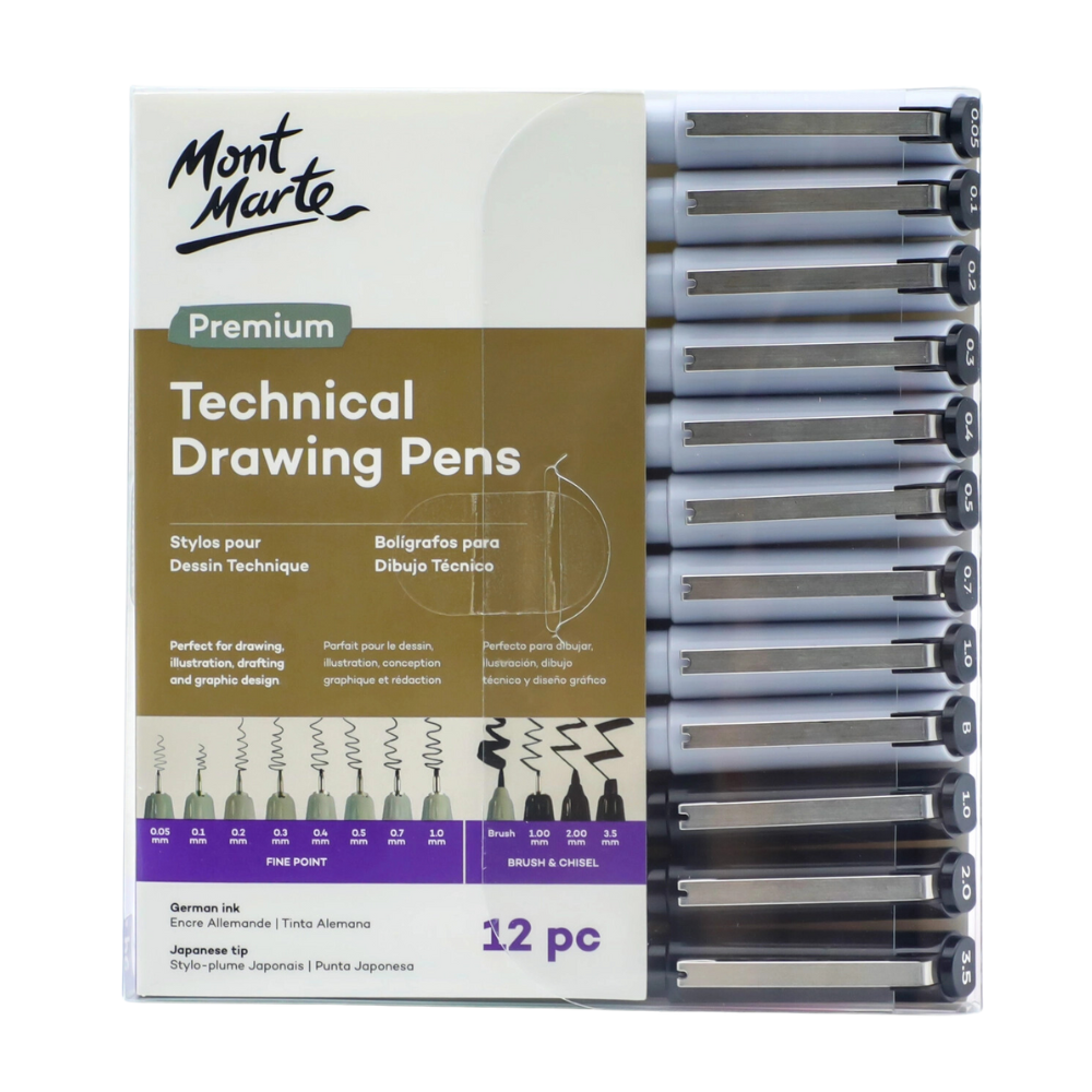 Technical Drawing Pens Premium 12pc
