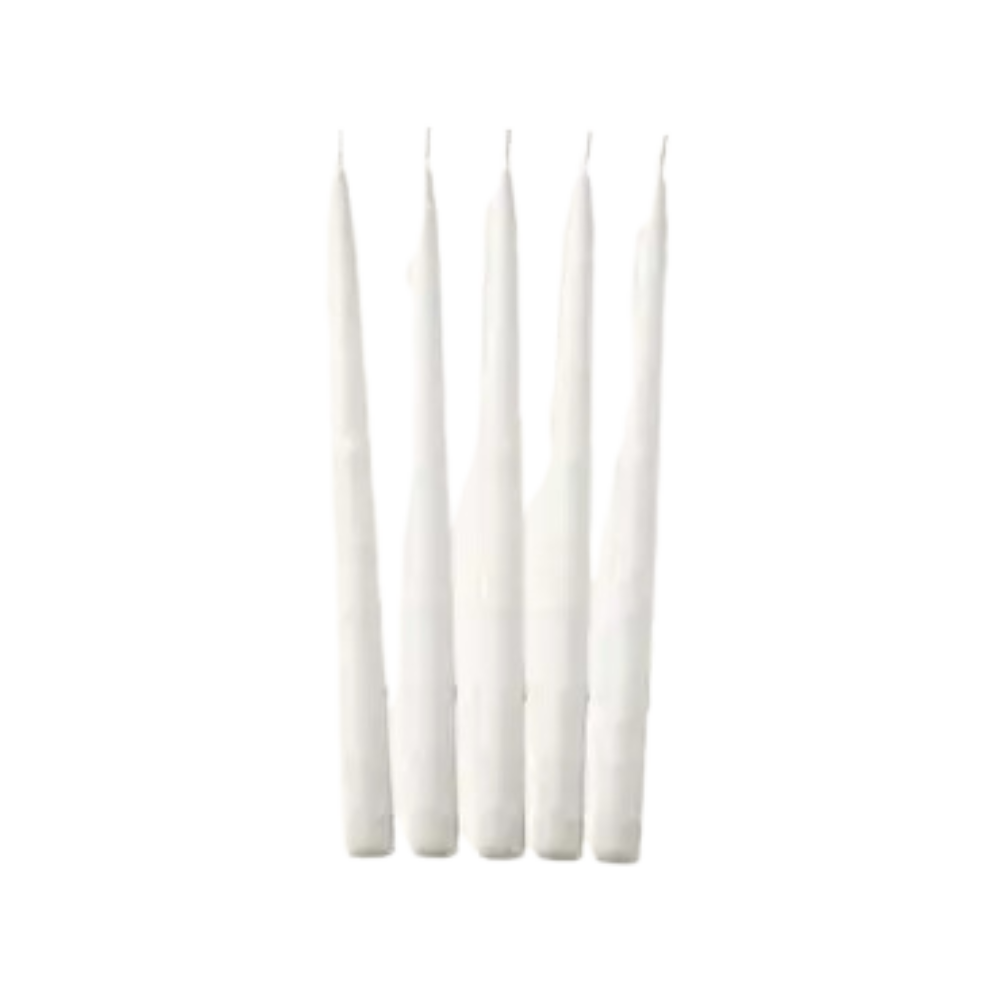Textured White Chanukah Candles
