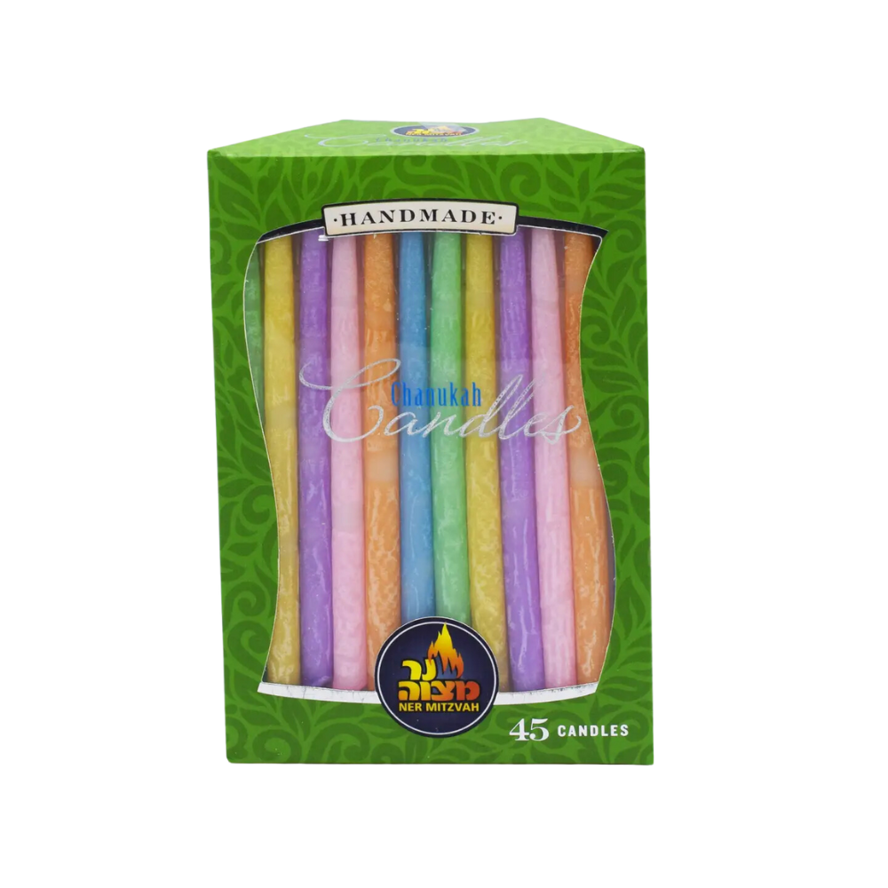 Frosted Multi Color Hanukkah Menorah Candles - 45 pack