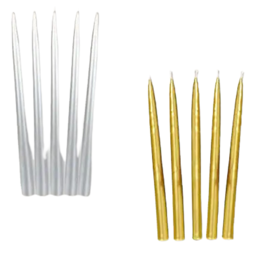 Metallic Hanukkah Menorah Candles