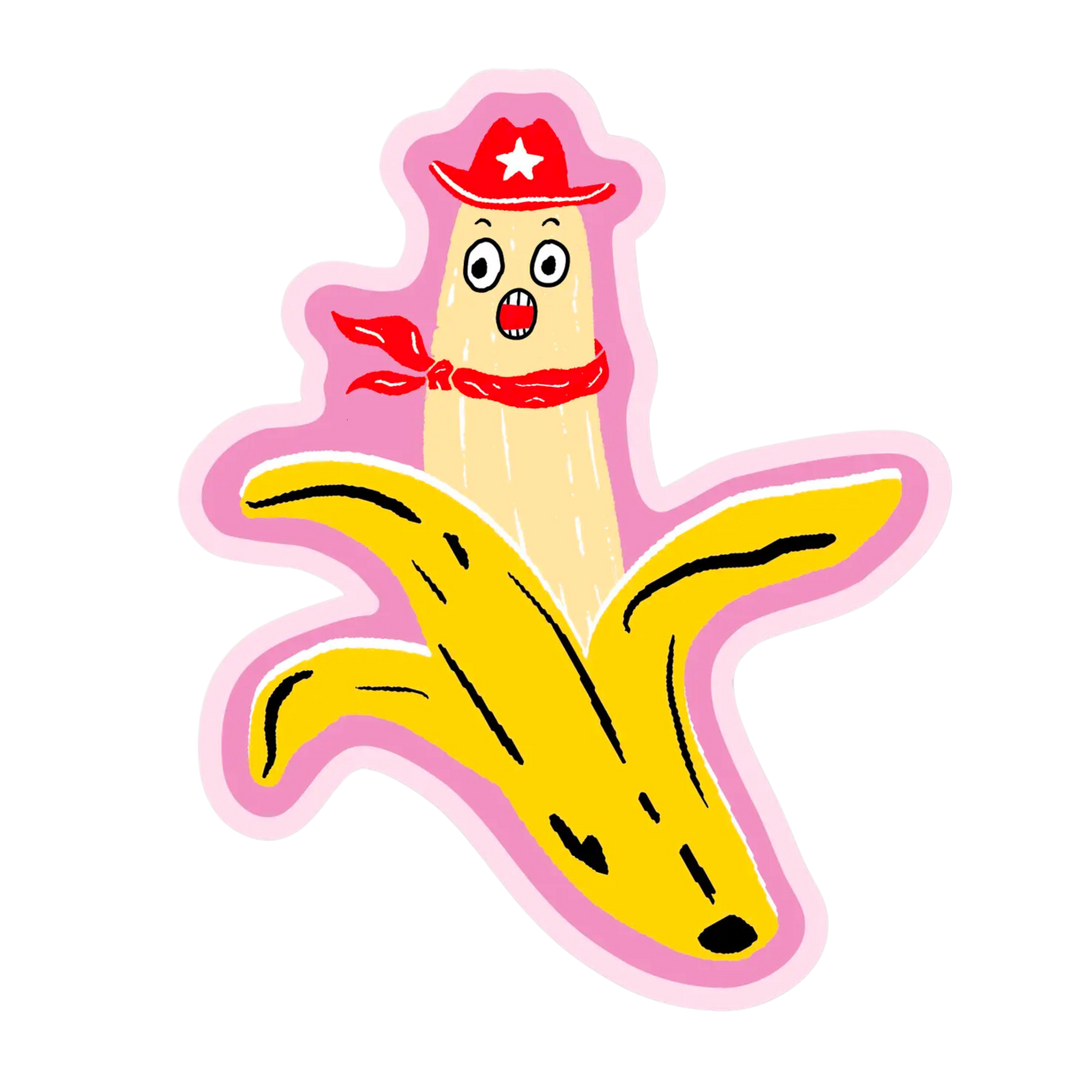 Cowboy Banana Sticker