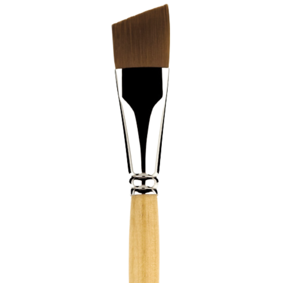 Snap Gold Taklon Short Handle Angle Shader 1/2 Inch