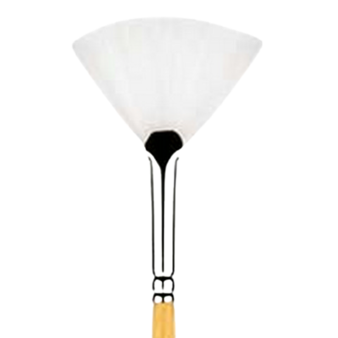 Snap White Taklon Long Handle Fan 4