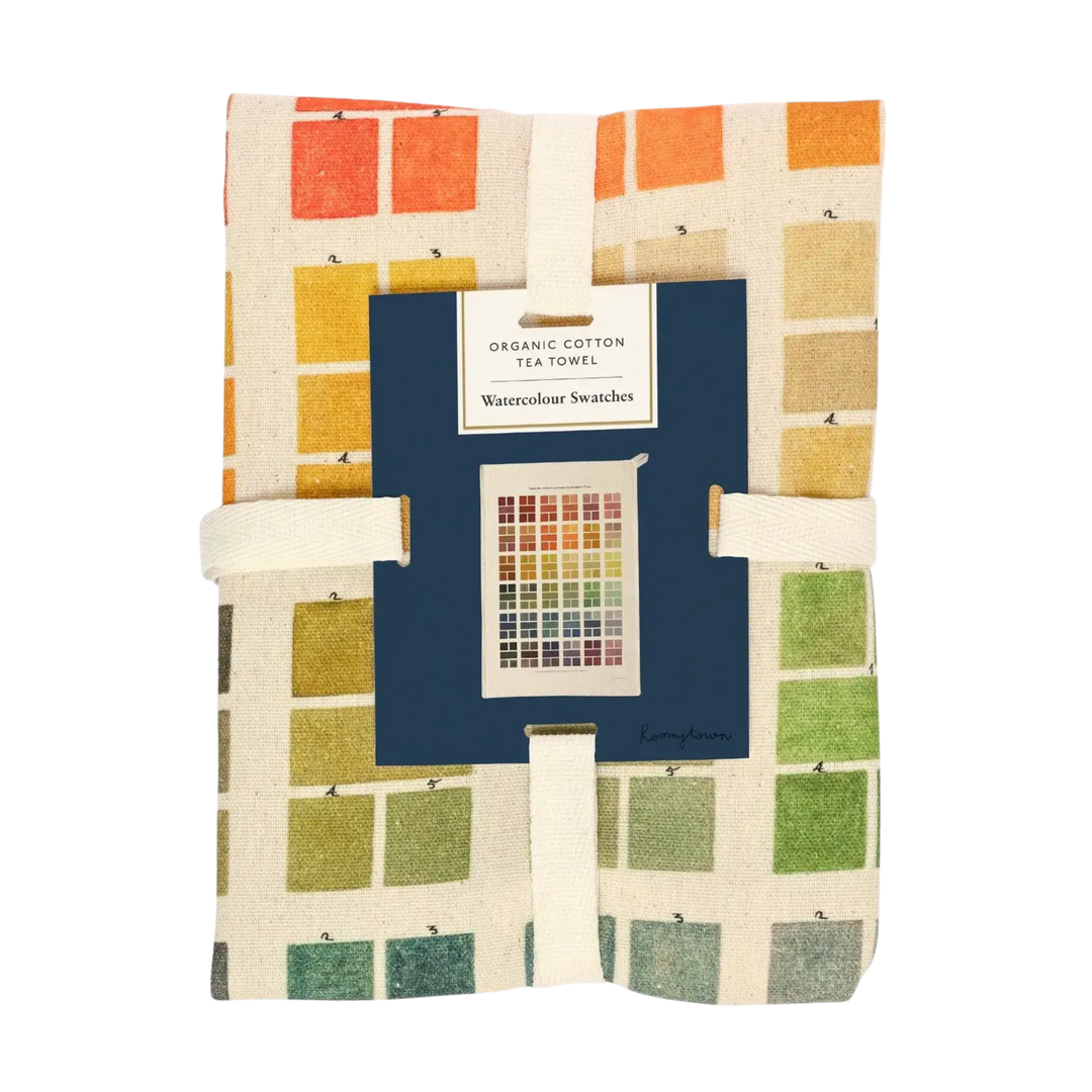 Organic Cotton Tea Towel - Watercolor Swatches