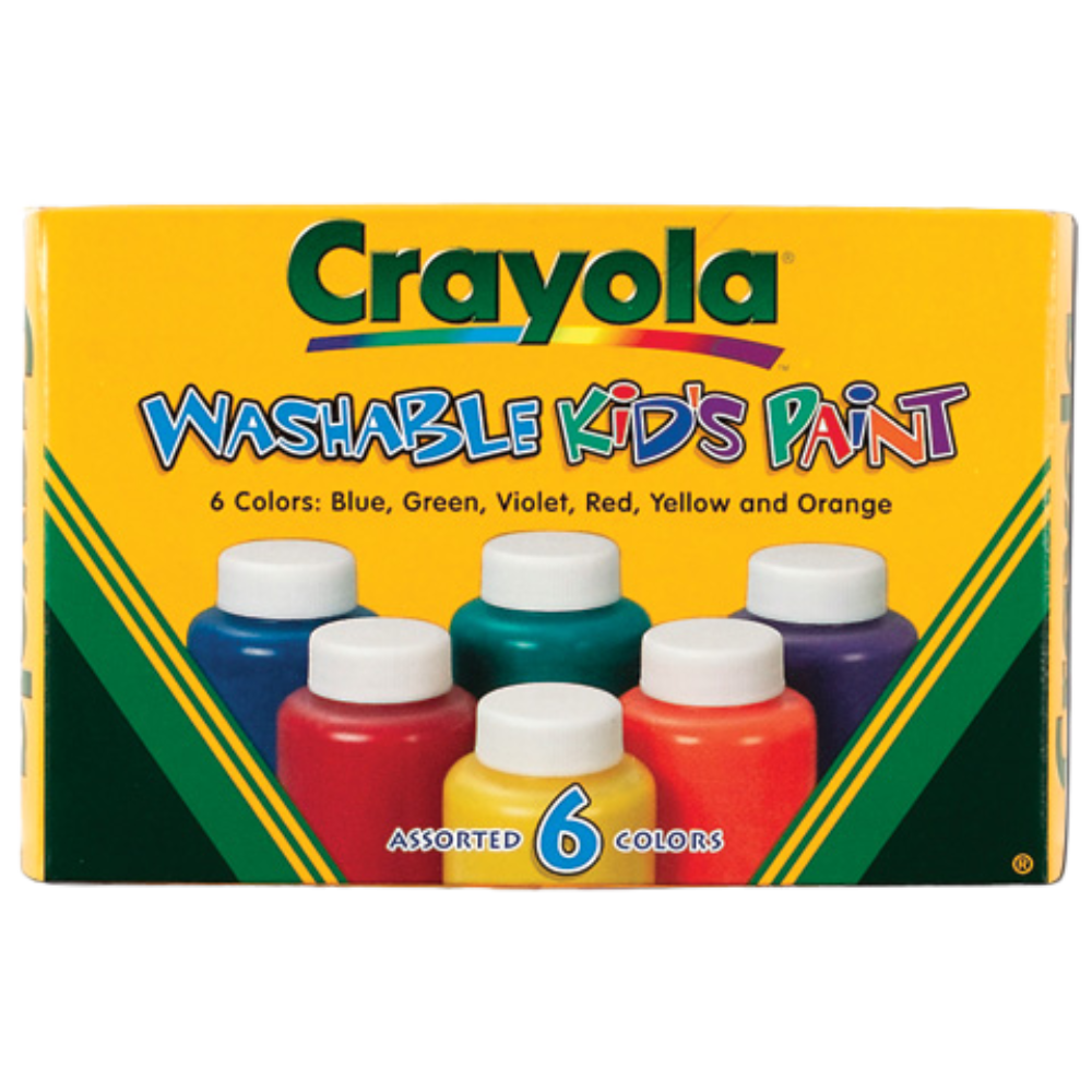 Washable Kids Paint 6 Color 2oz Jar Set