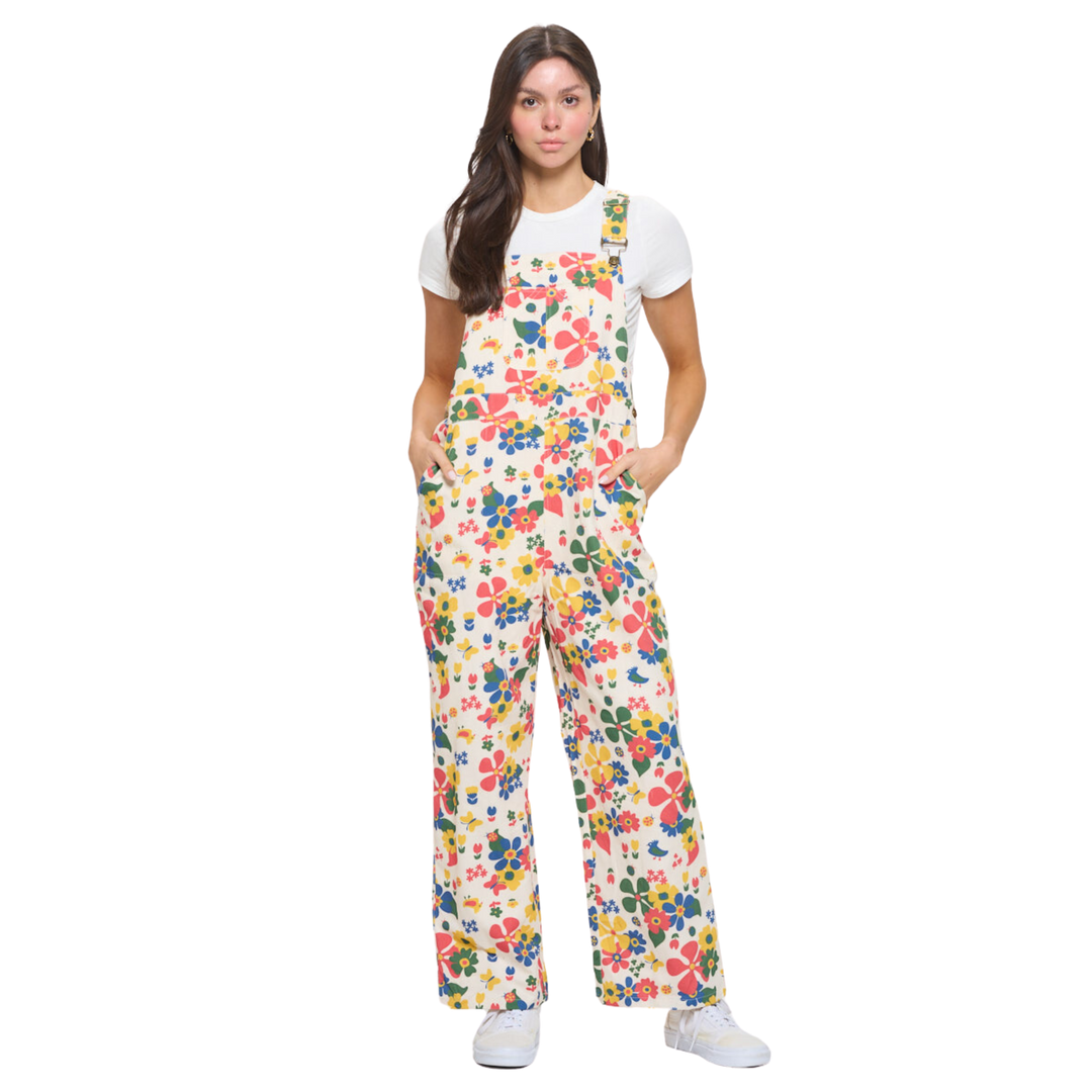 Multi Color Floral Print Overall