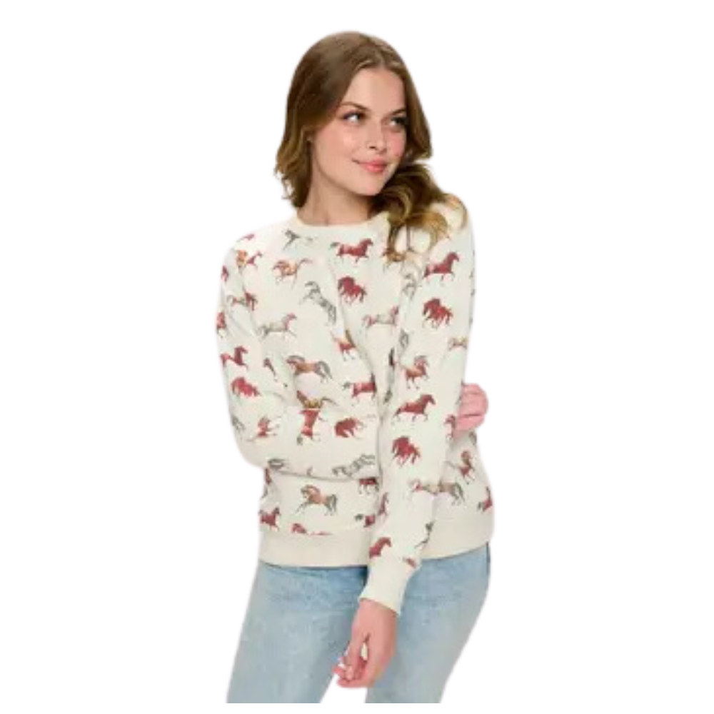Color Horse Print Sweatshirt