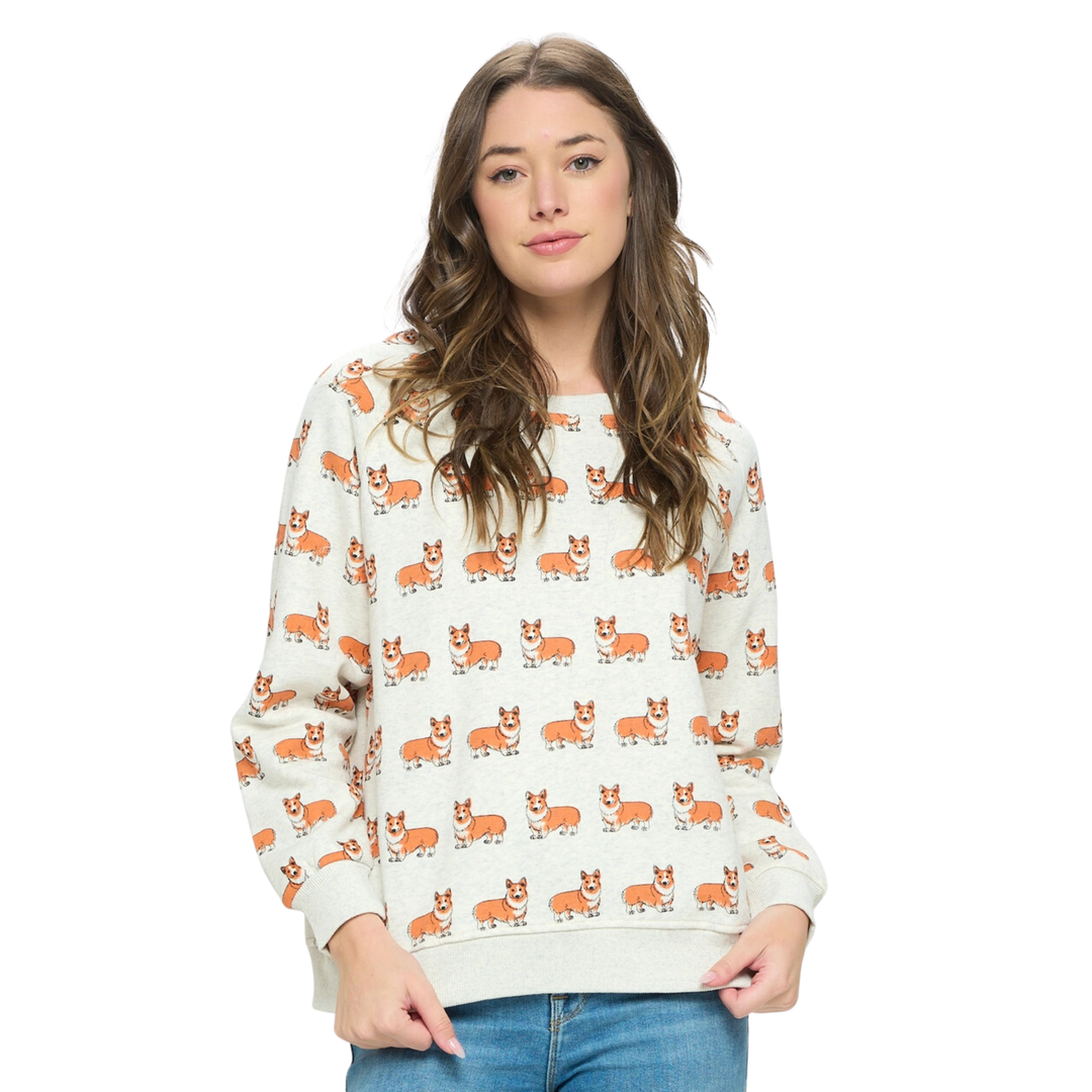 Corgi Print Sweatshirt