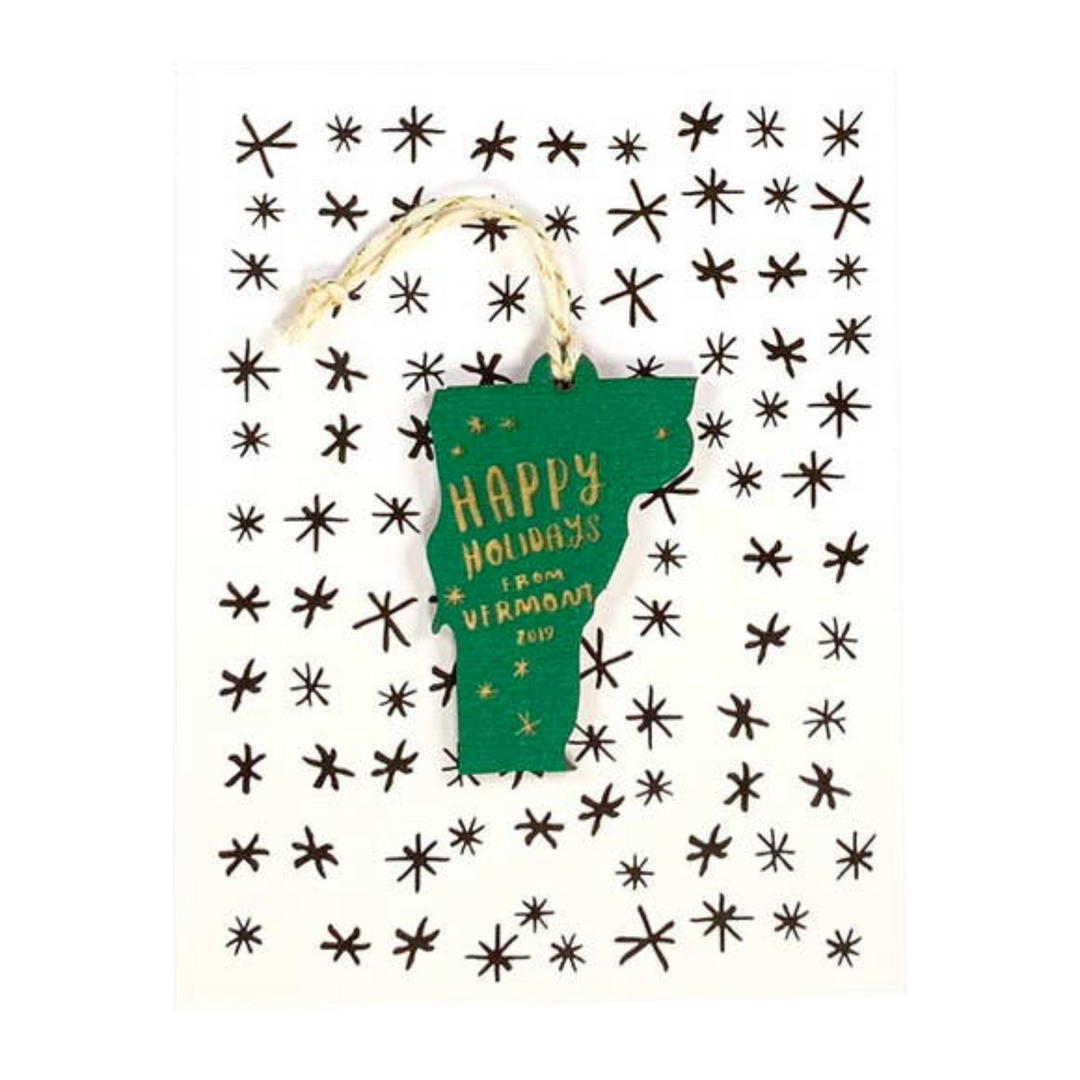 Happy Holidays from Vermont Ornament with Card