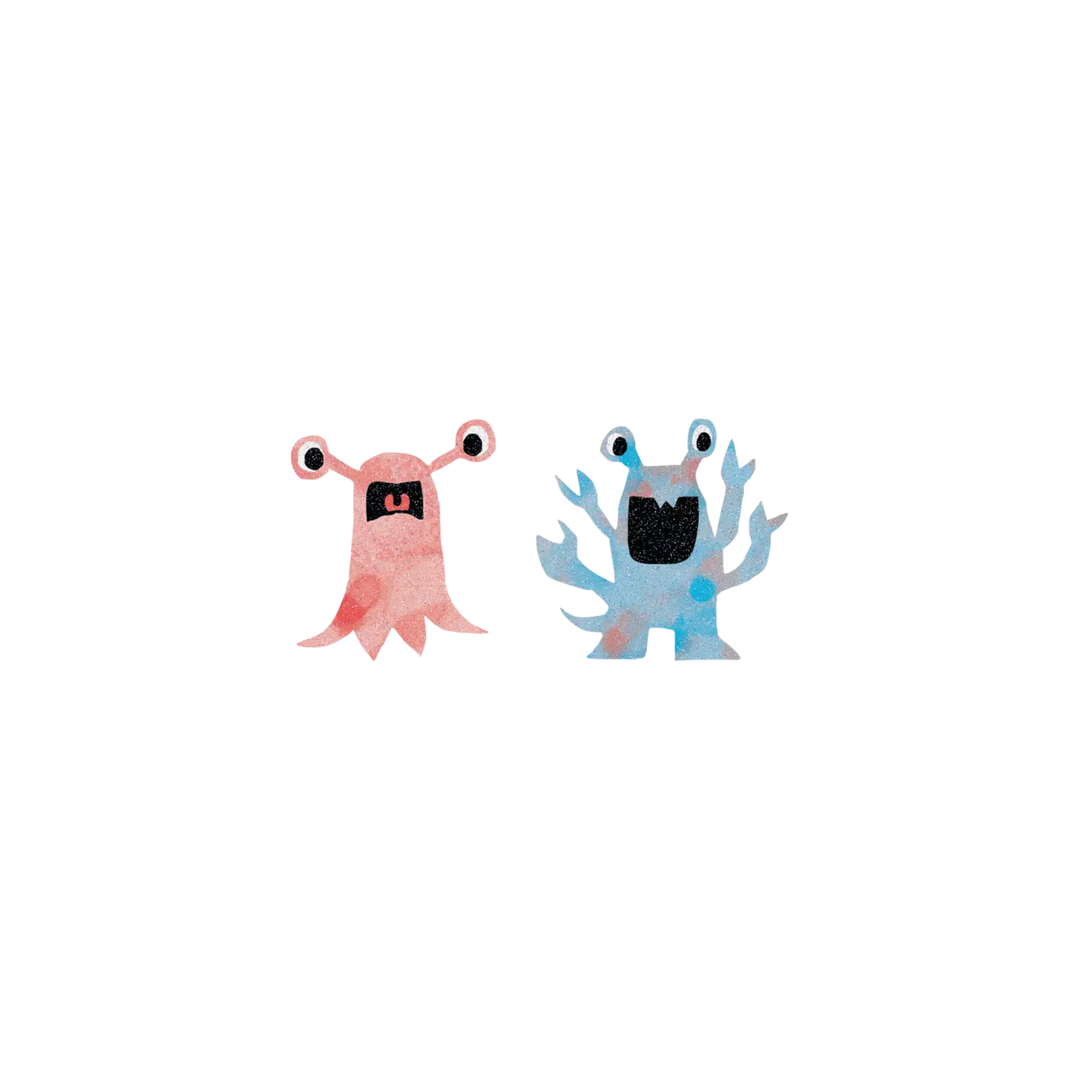 Glitter Monsters Tattoo Pair