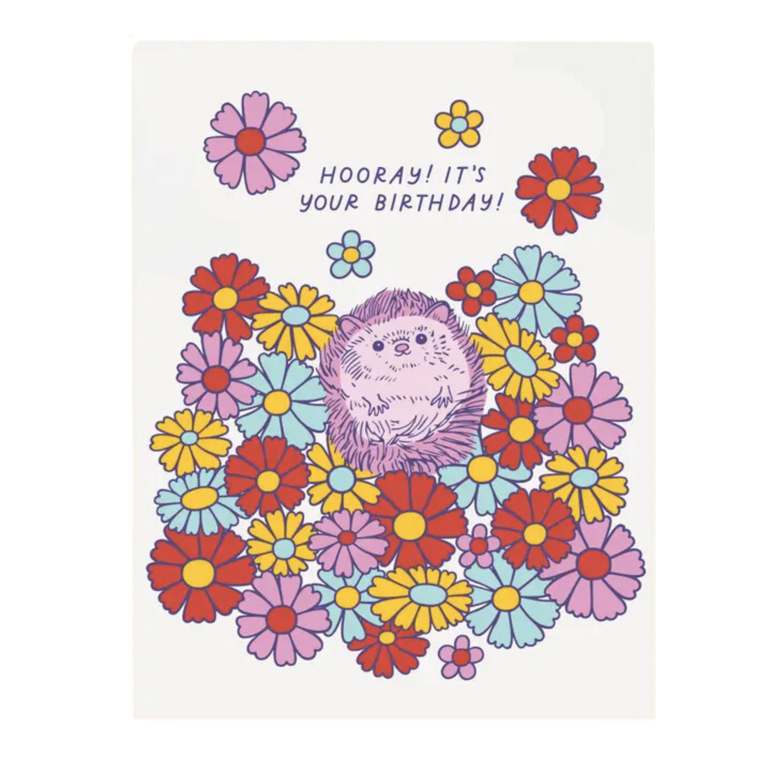 Hedgehog Hooray Birthday Card