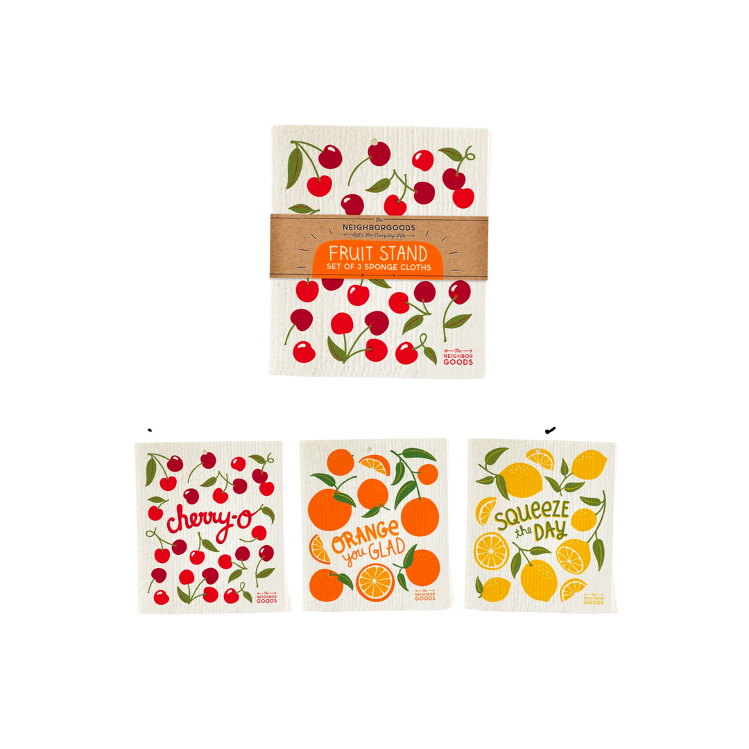 Fruit Stand Sponge Cloth Set of 3