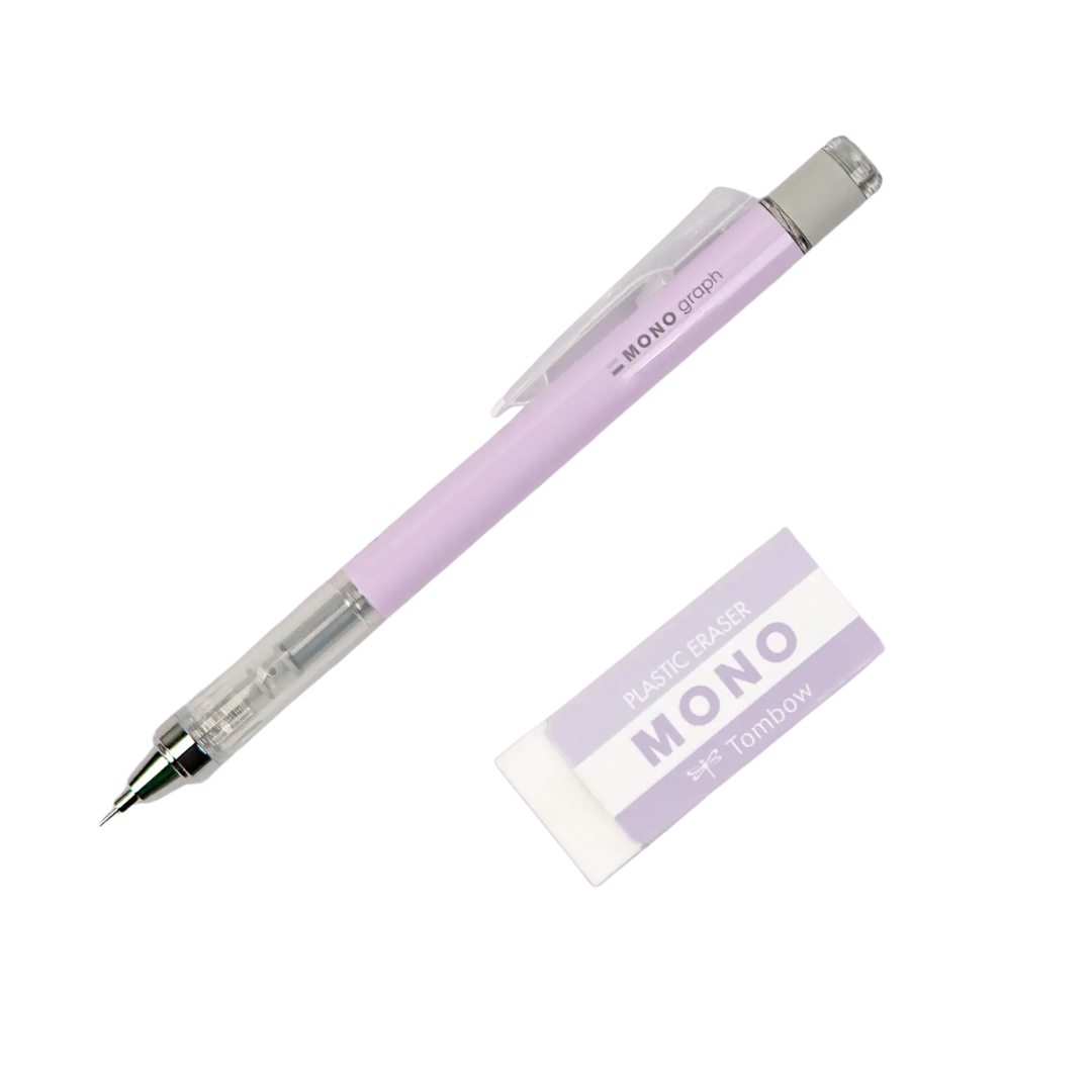 Mono Graph Mechanical Pencil + Eraser Set - Lavender