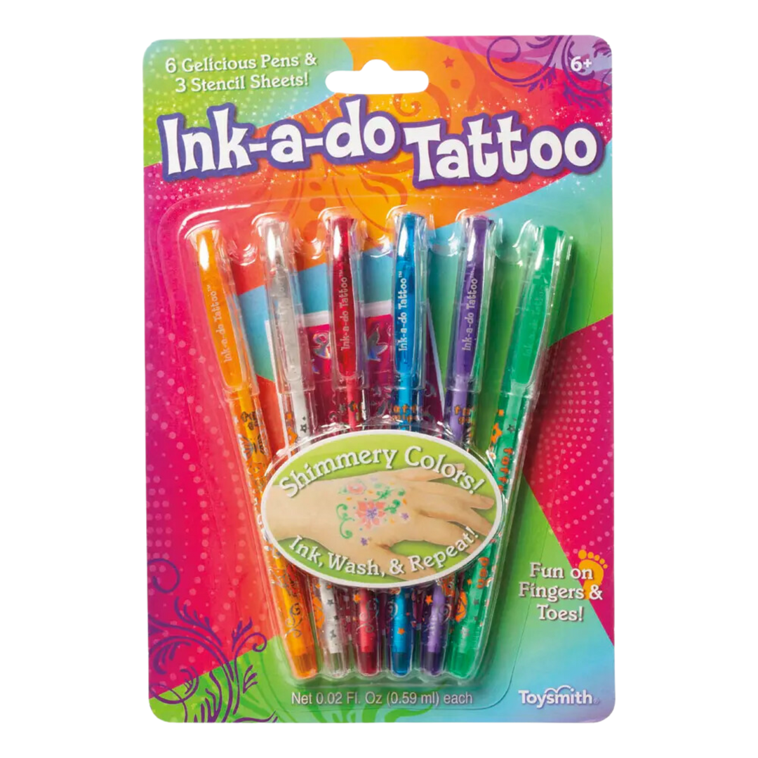 Ink-A-Do Tattoo Pens, Set of 6 Gel Pens
