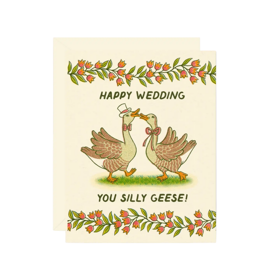 Silly Geese Wedding Card