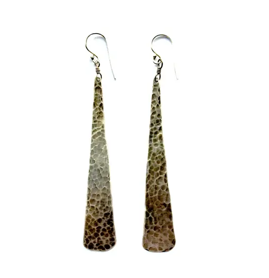 Silver Taper Earrings - Large