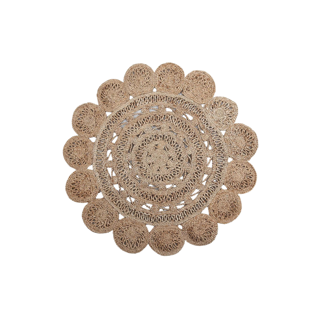 Flora Jute Rug, Natural- 40 Inch